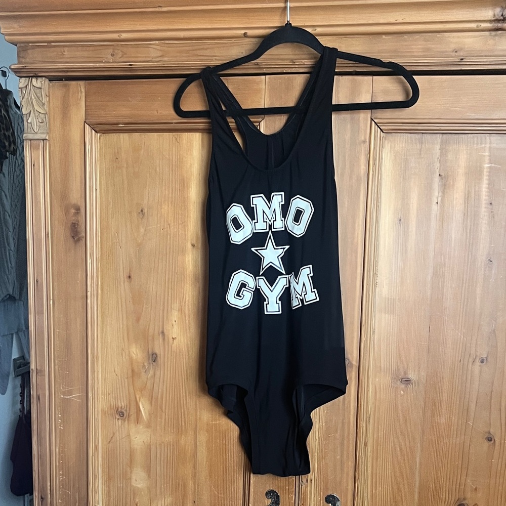 Norma Kamali Black OMO Gym Bodysuit